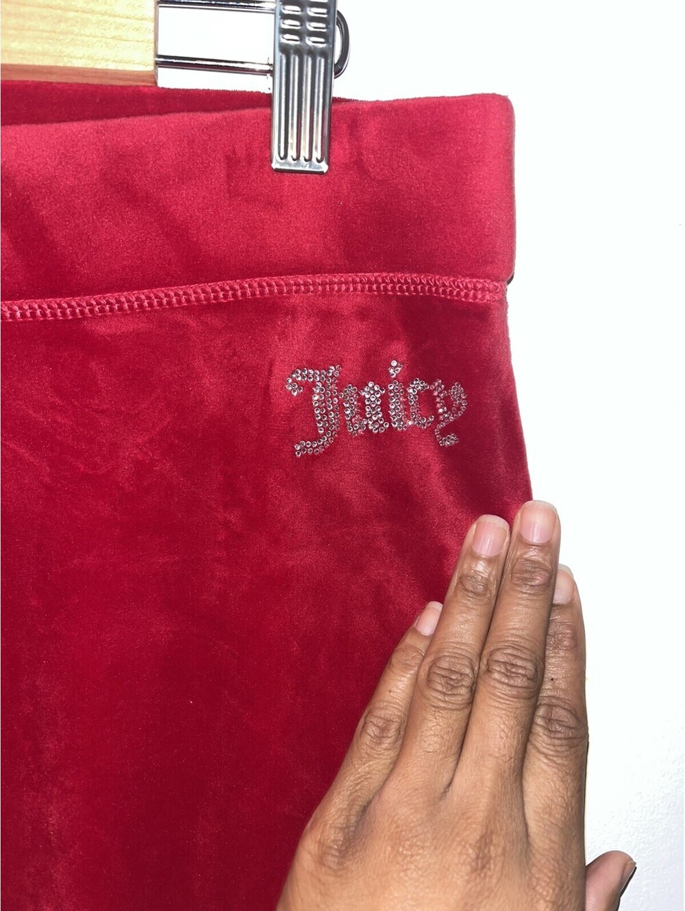 JUICY COUTURE Y2K Velour Classic Small Rhinestone Tracksuit - Large - Raspberry - Picture 8 of 9